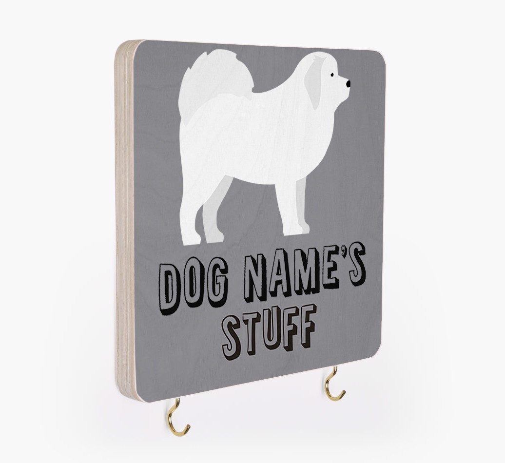 'Dog's Stuff' - Personalized {breedFullName} Lead & Collar Hanger
