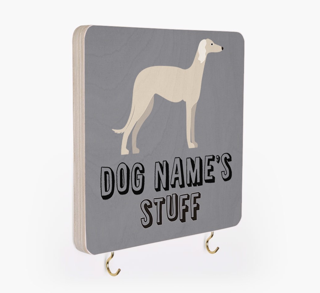 'Dog's Stuff' - Personalized {breedFullName} Lead & Collar Hanger