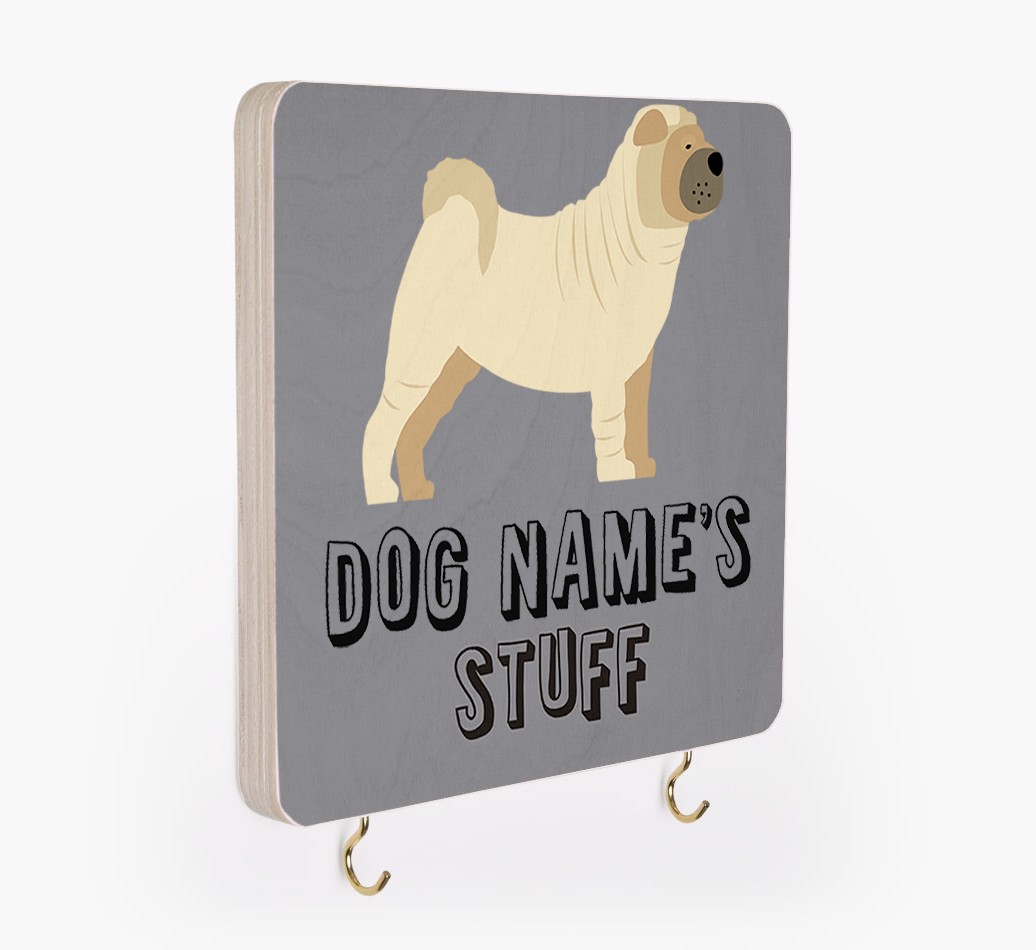 'Dog's Stuff' - Personalized {breedFullName} Lead & Collar Hanger