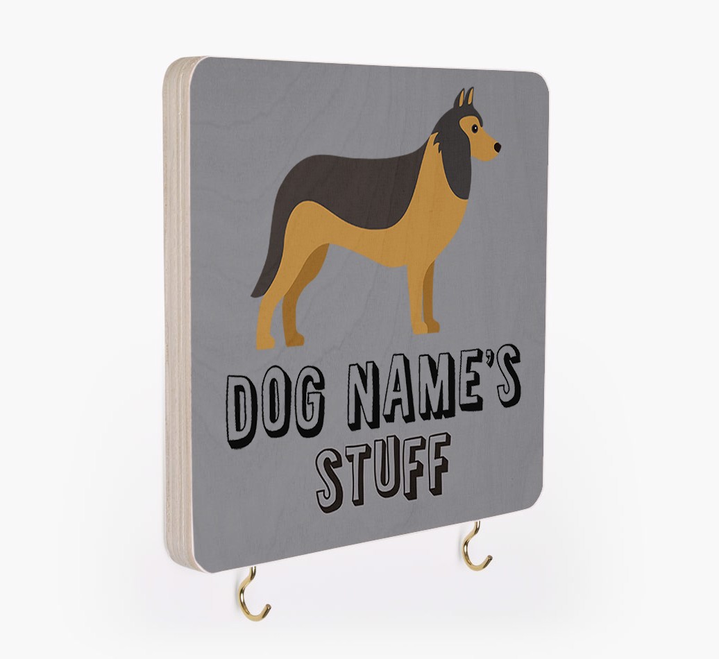 'Dog's Stuff' - Personalized {breedFullName} Lead & Collar Hanger
