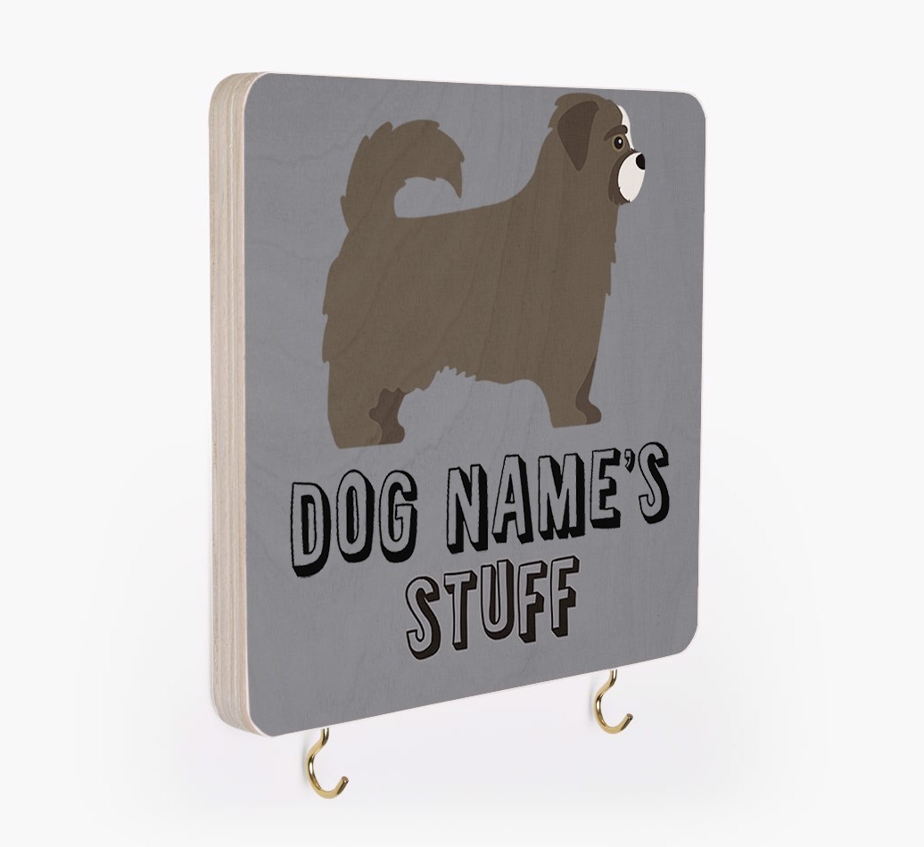 'Dog's Stuff' - Personalized {breedFullName} Lead & Collar Hanger