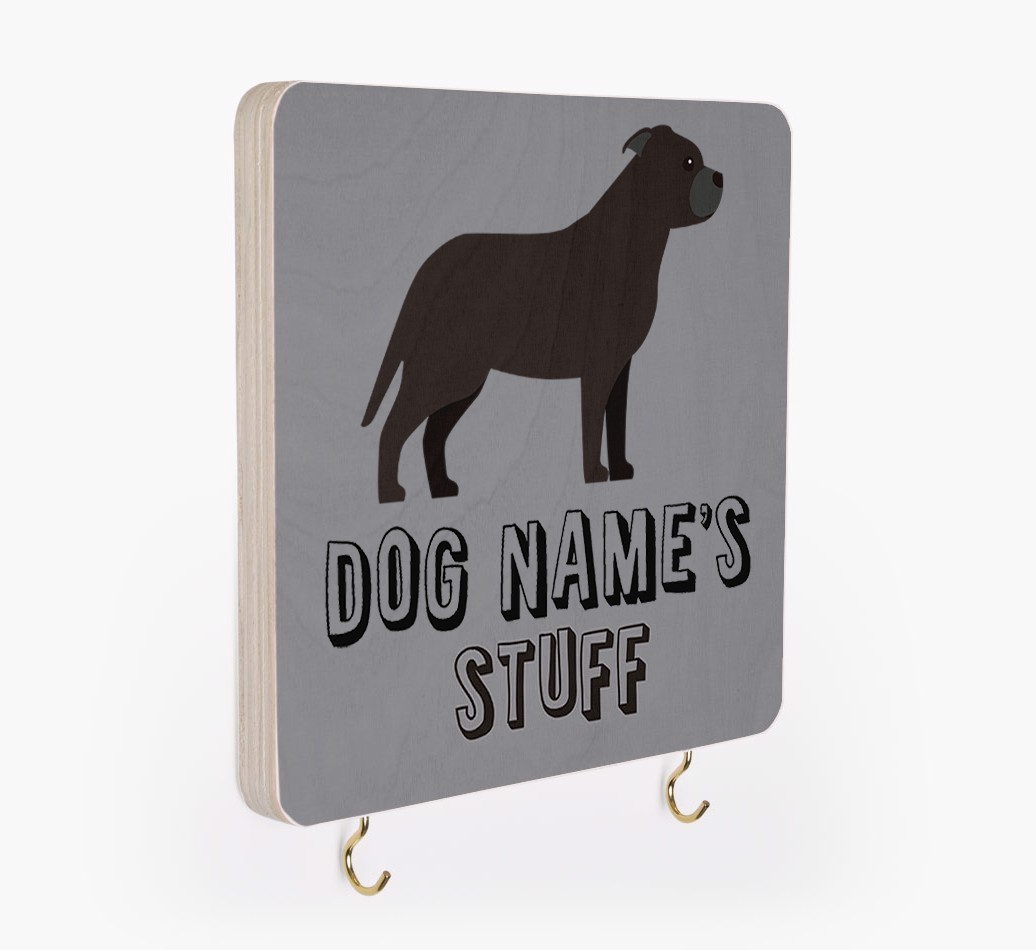 'Dog's Stuff' - Personalized {breedFullName} Lead & Collar Hanger