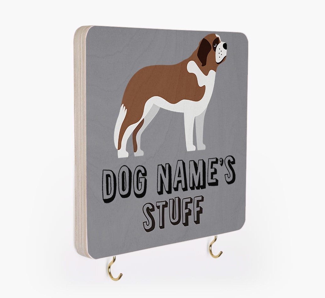 'Dog's Stuff' - Personalized {breedFullName} Lead & Collar Hanger