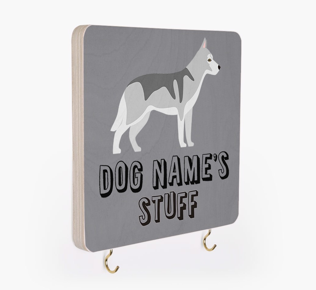 'Dog's Stuff' - Personalized {breedFullName} Lead & Collar Hanger
