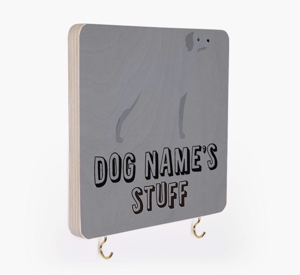 'Dog's Stuff' - Personalized {breedFullName} Lead & Collar Hanger