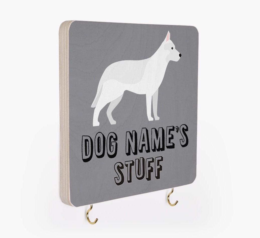 'Dog's Stuff' - Personalized {breedFullName} Lead & Collar Hanger