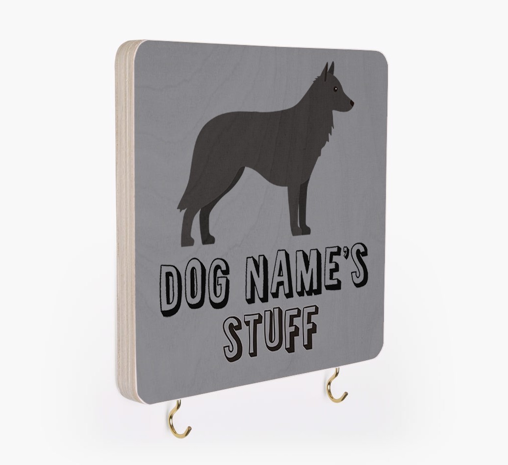 'Dog's Stuff' - Personalized {breedFullName} Lead & Collar Hanger