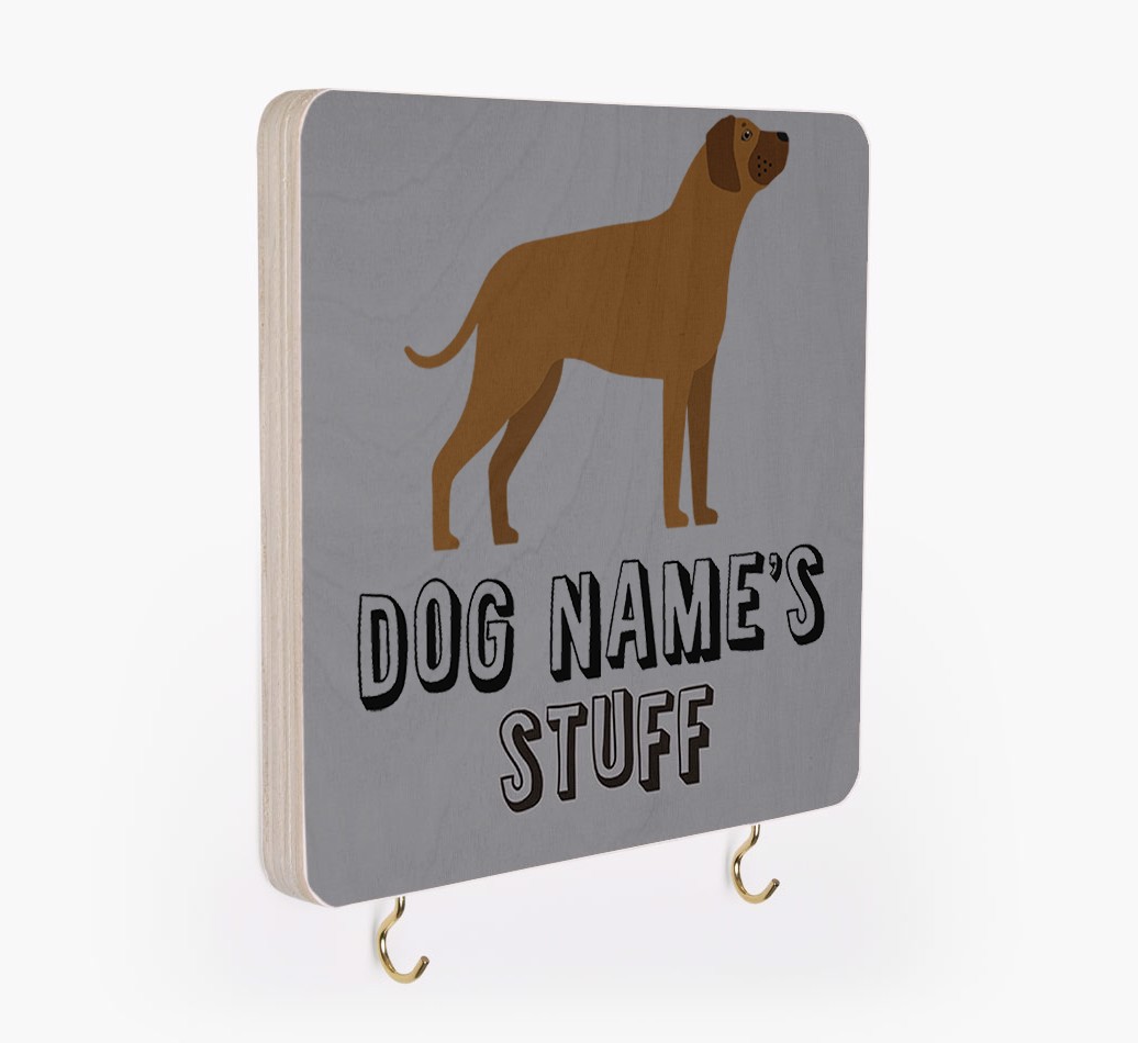 'Dog's Stuff' - Personalized {breedFullName} Lead & Collar Hanger