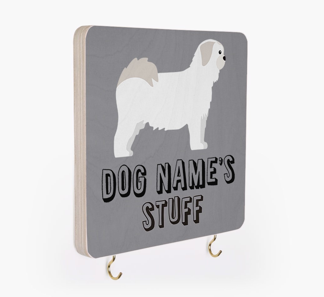 'Dog's Stuff' - Personalized {breedFullName} Lead & Collar Hanger