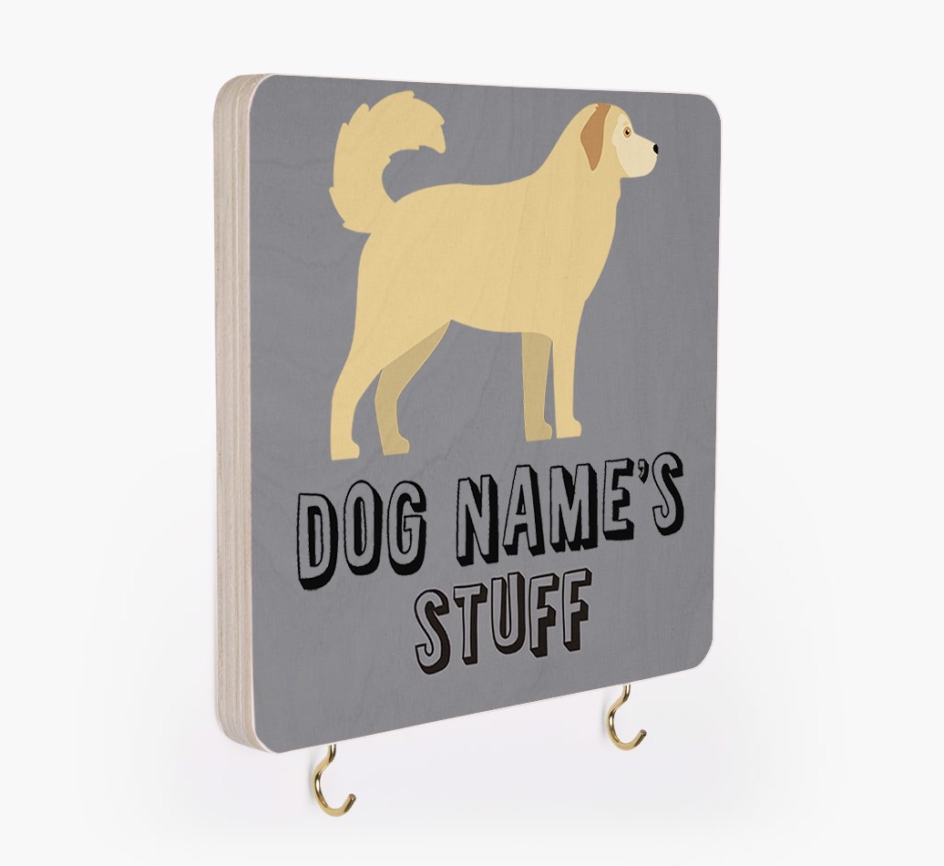 'Dog's Stuff' - Personalized {breedFullName} Lead & Collar Hanger