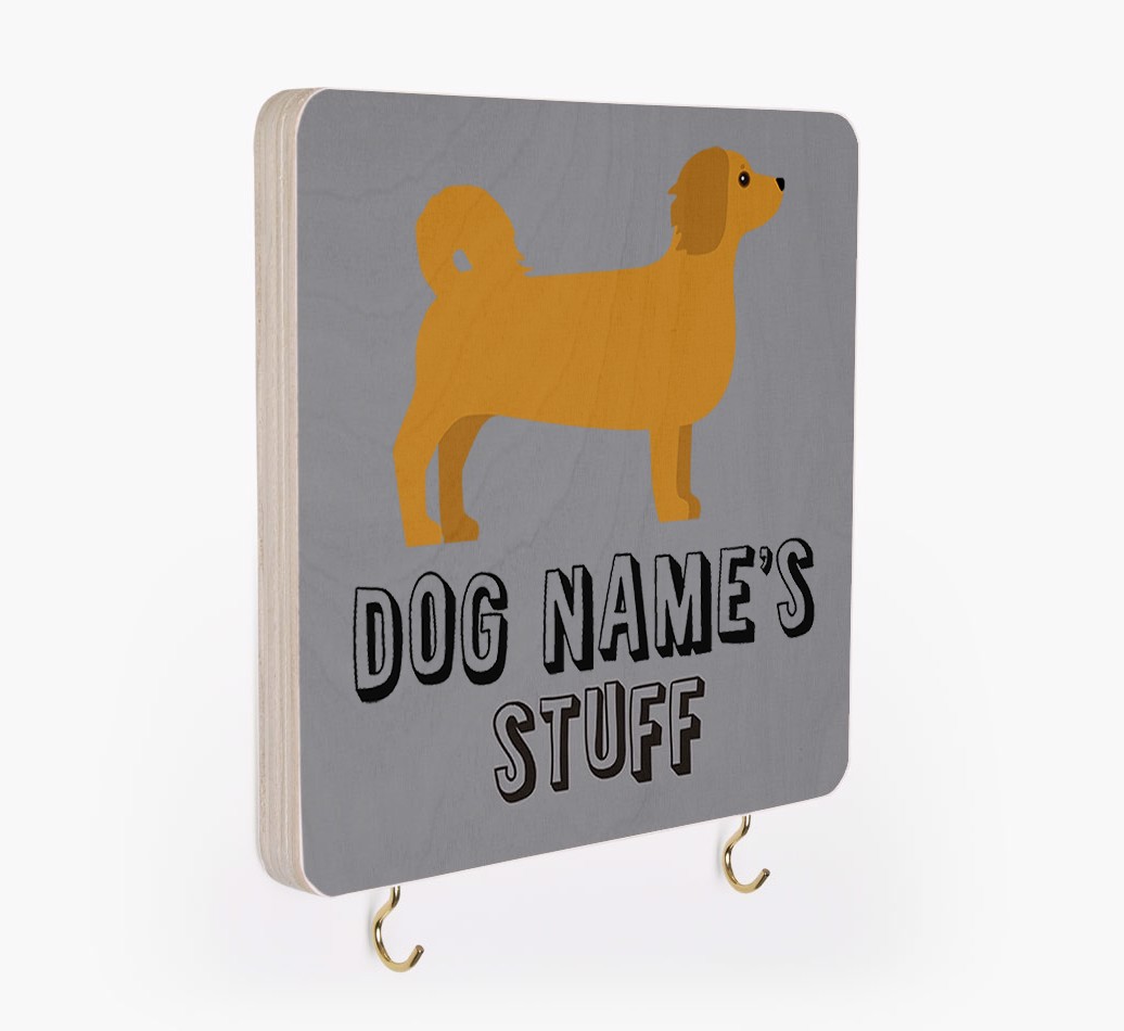 'Dog's Stuff' - Personalized {breedFullName} Lead & Collar Hanger