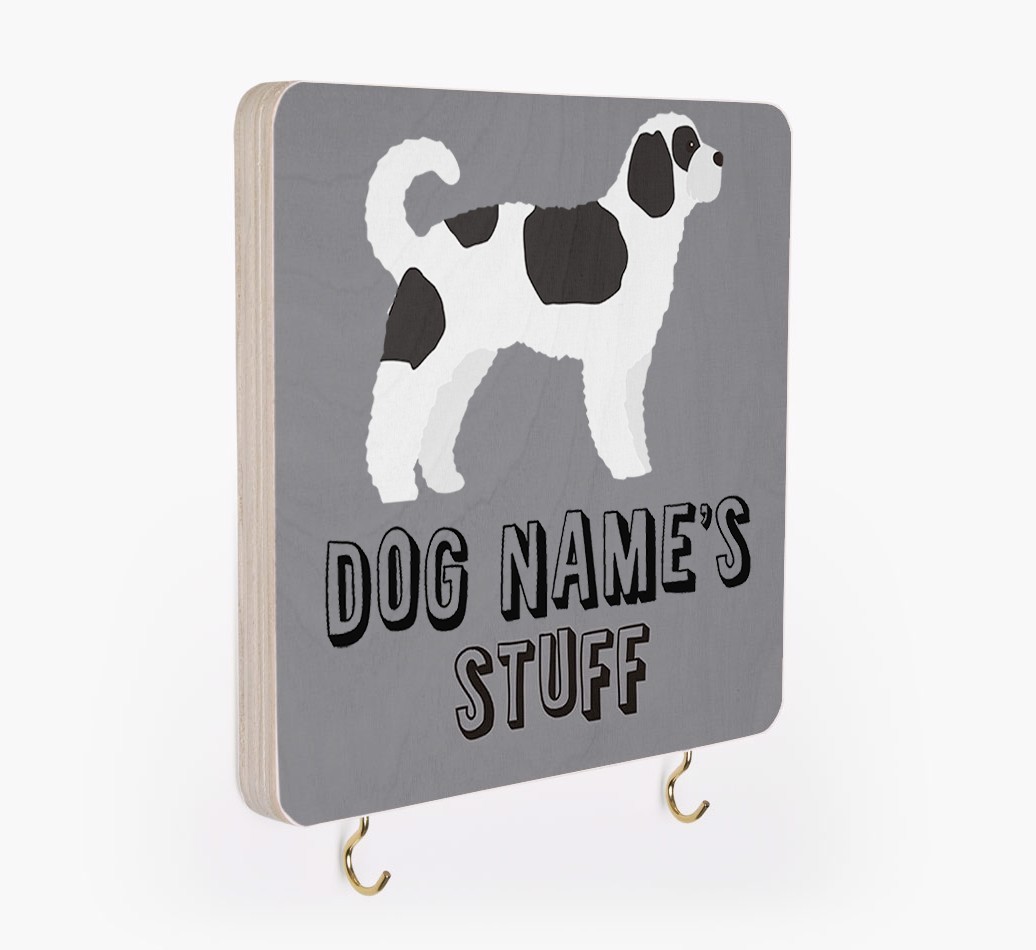 'Dog's Stuff' - Personalized {breedFullName} Lead & Collar Hanger