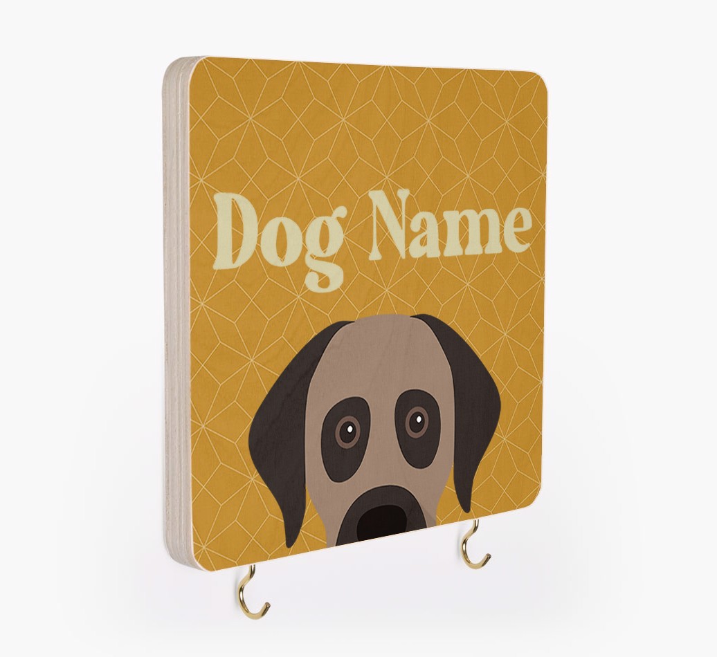 'Geometric Pattern' - Personalized {breedFullName} Lead & Collar Hanger