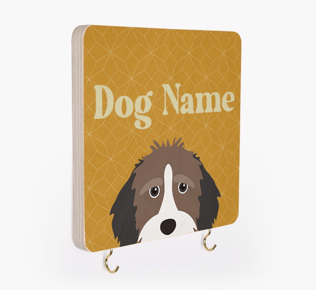 'Geometric Pattern' - Personalized {breedFullName} Lead & Collar Hanger
