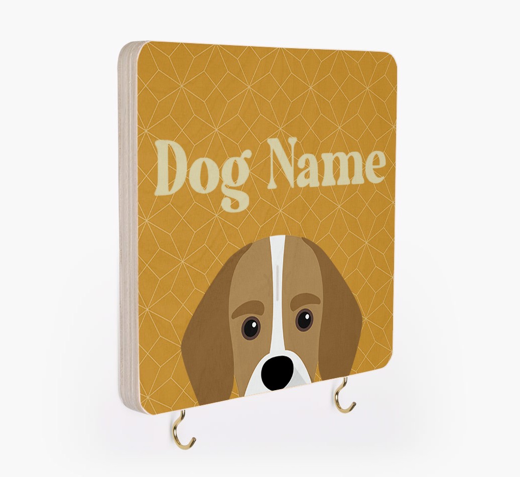 'Geometric Pattern' - Personalized {breedFullName} Lead & Collar Hanger