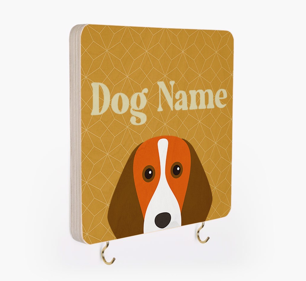 'Geometric Pattern' - Personalized {breedFullName} Lead & Collar Hanger