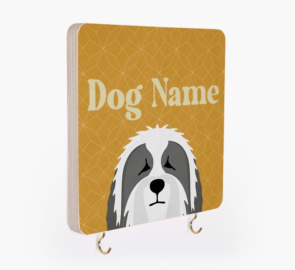 'Geometric Pattern' - Personalized {breedFullName} Lead & Collar Hanger