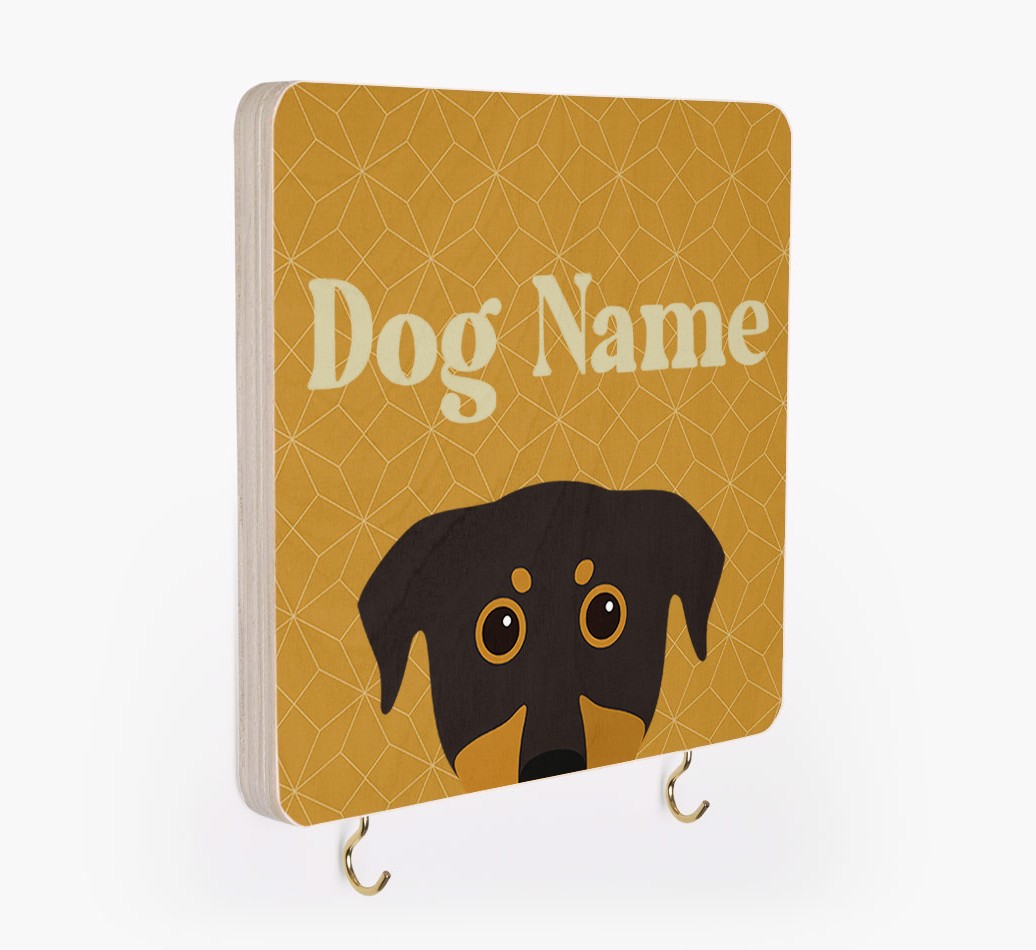 'Geometric Pattern' - Personalized {breedFullName} Lead & Collar Hanger