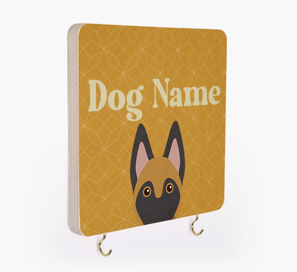 'Geometric Pattern' - Personalized {breedFullName} Lead & Collar Hanger