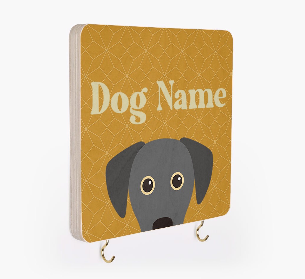 'Geometric Pattern' - Personalized {breedFullName} Lead & Collar Hanger