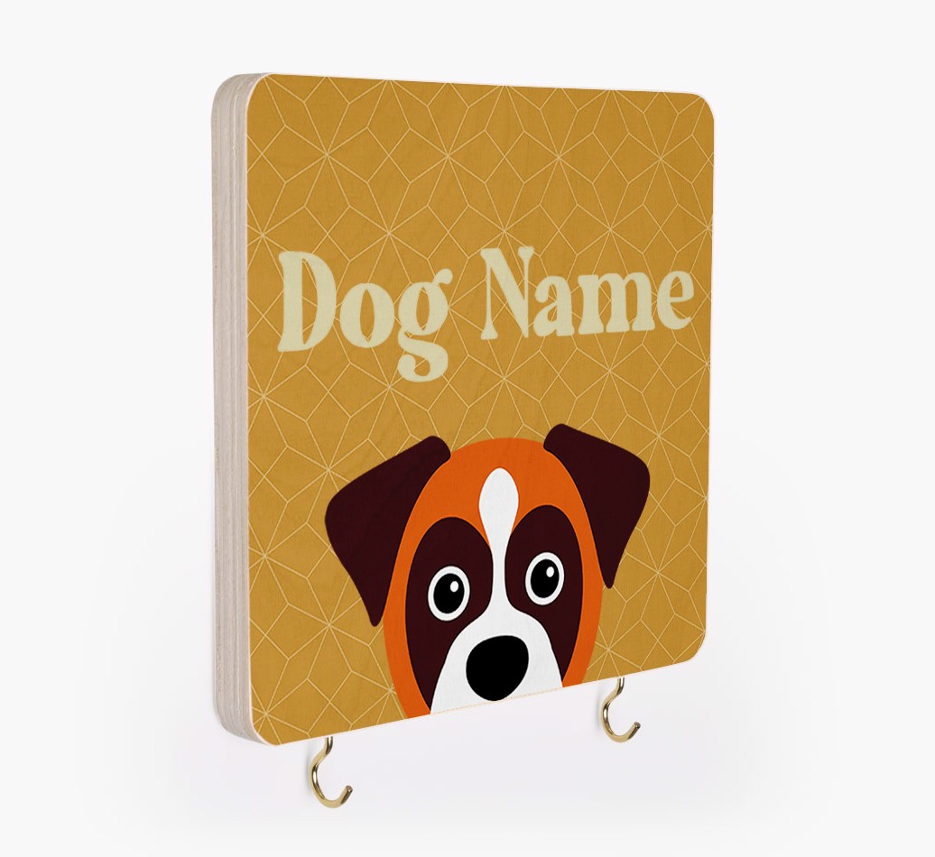 'Geometric Pattern' - Personalized {breedFullName} Lead & Collar Hanger