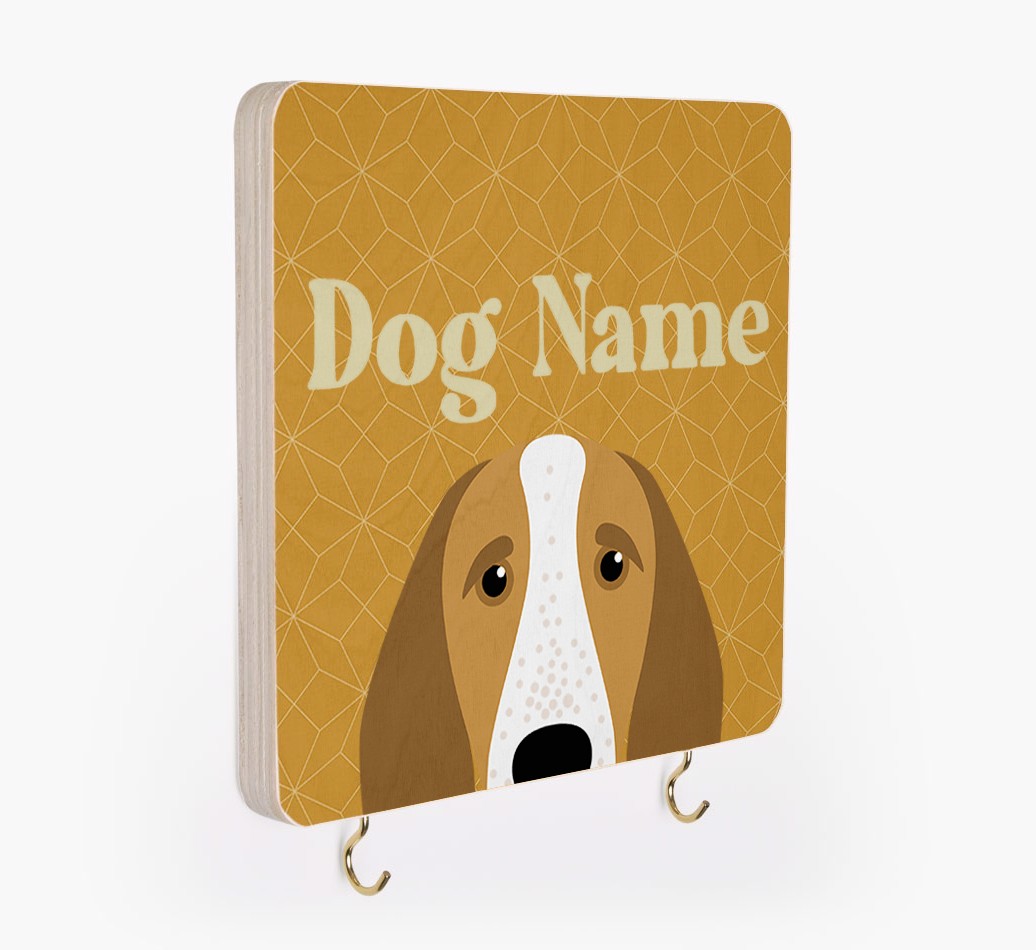 'Geometric Pattern' - Personalized {breedFullName} Lead & Collar Hanger