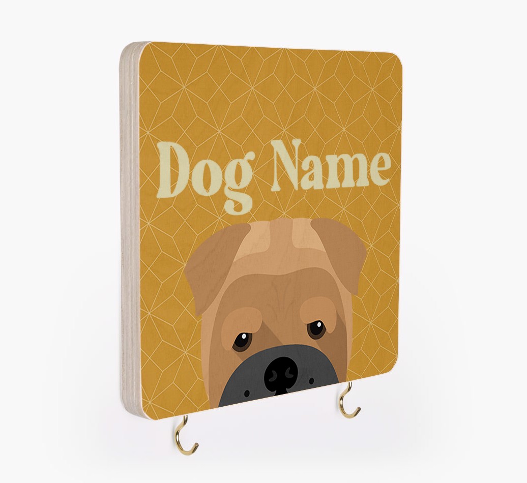 'Geometric Pattern' - Personalized {breedFullName} Lead & Collar Hanger