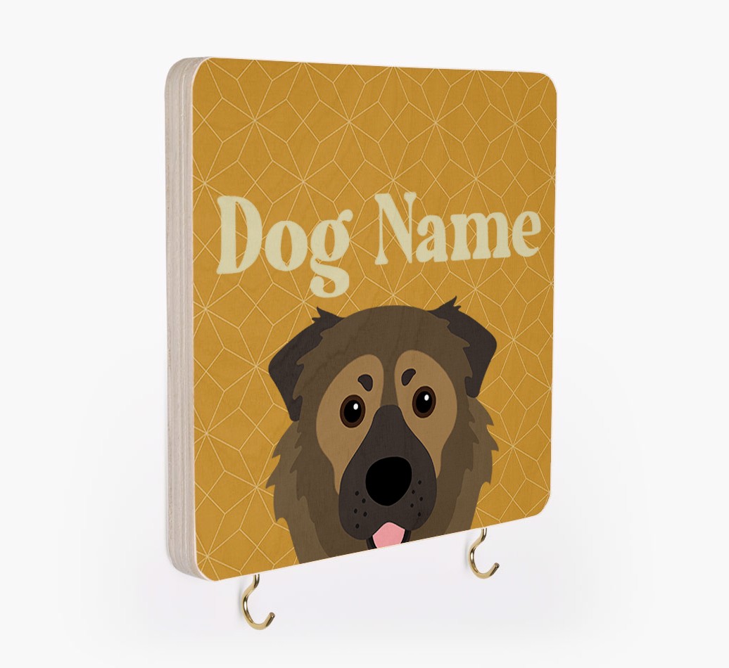 'Geometric Pattern' - Personalized {breedFullName} Lead & Collar Hanger