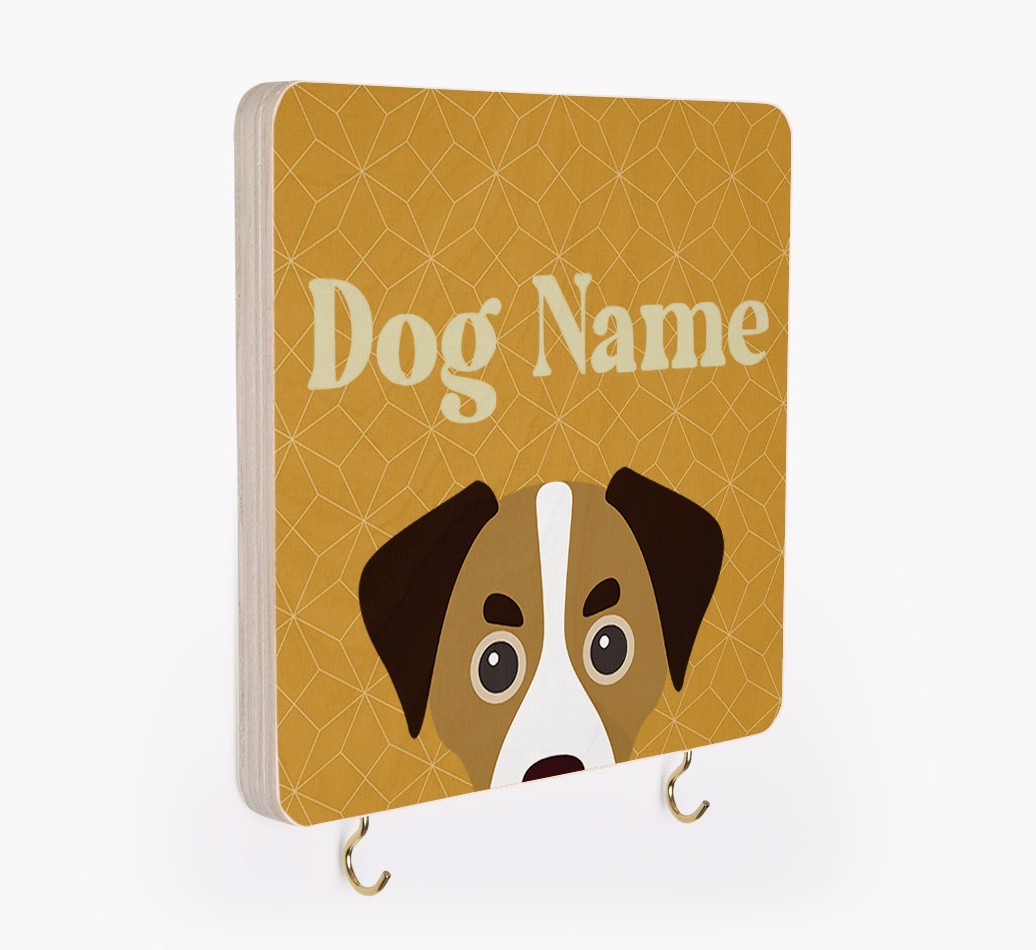 'Geometric Pattern' - Personalized {breedFullName} Lead & Collar Hanger