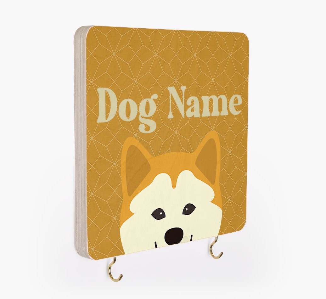 'Geometric Pattern' - Personalized {breedFullName} Lead & Collar Hanger
