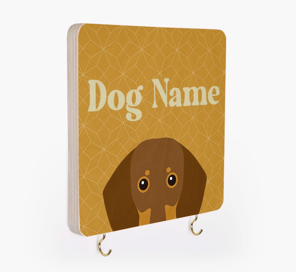 'Geometric Pattern' - Personalized {breedFullName} Lead & Collar Hanger