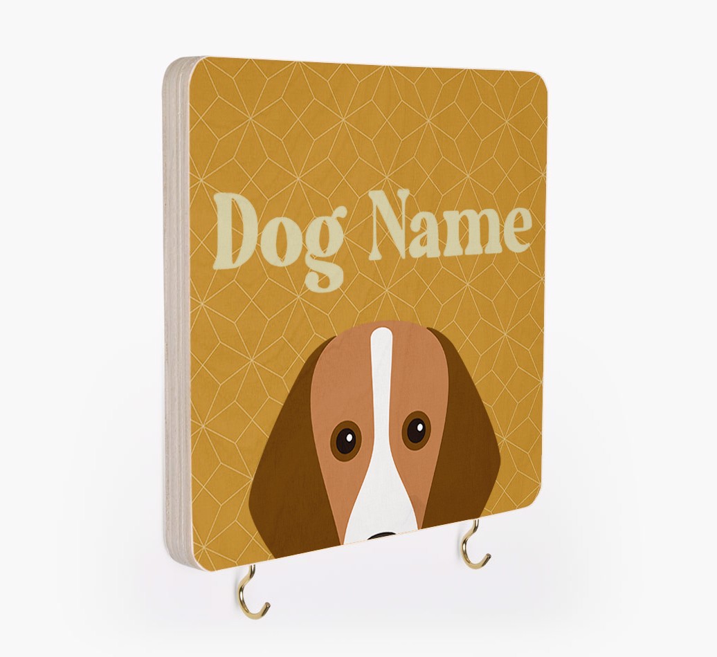 'Geometric Pattern' - Personalized {breedFullName} Lead & Collar Hanger