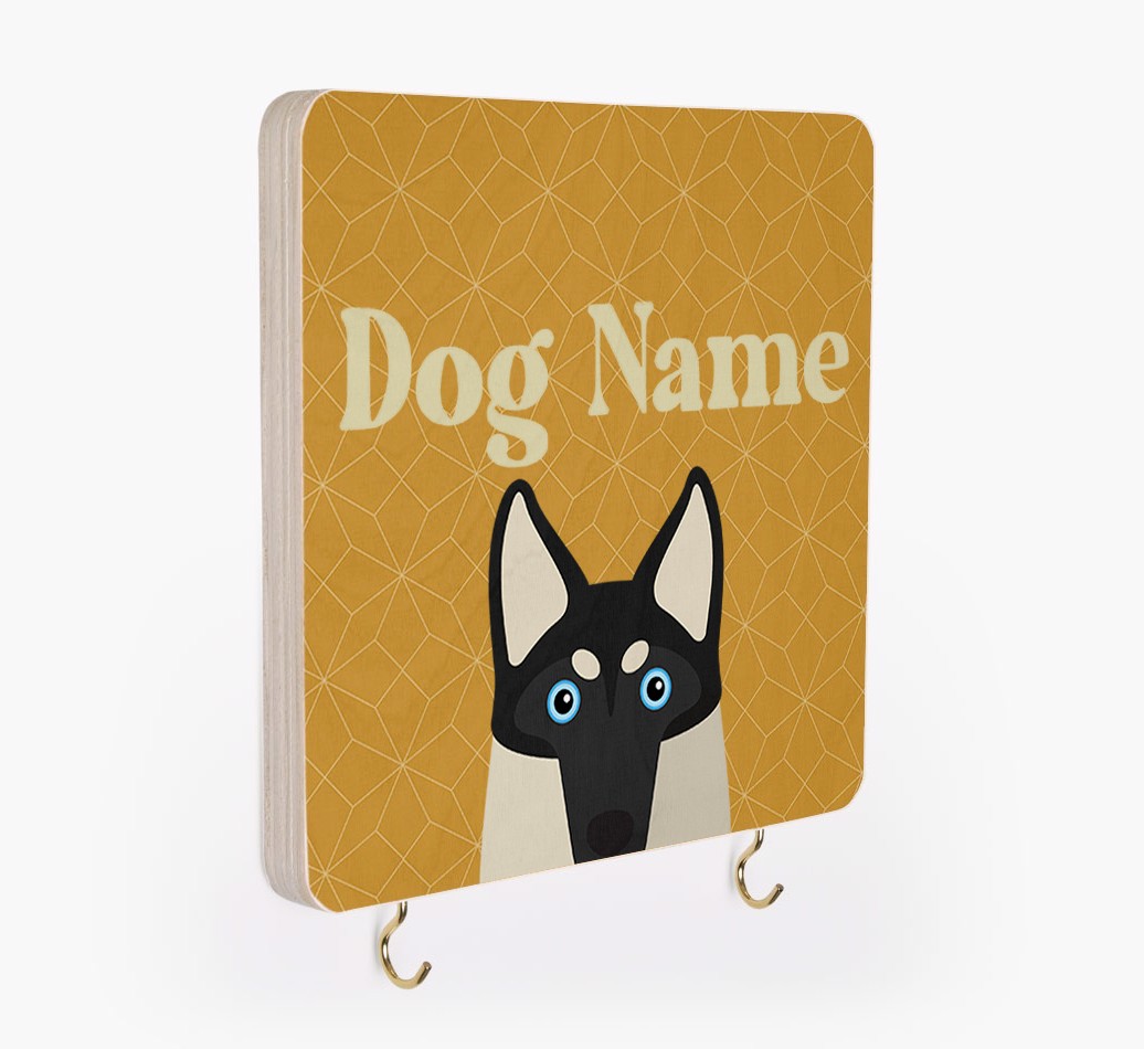 'Geometric Pattern' - Personalized {breedFullName} Lead & Collar Hanger
