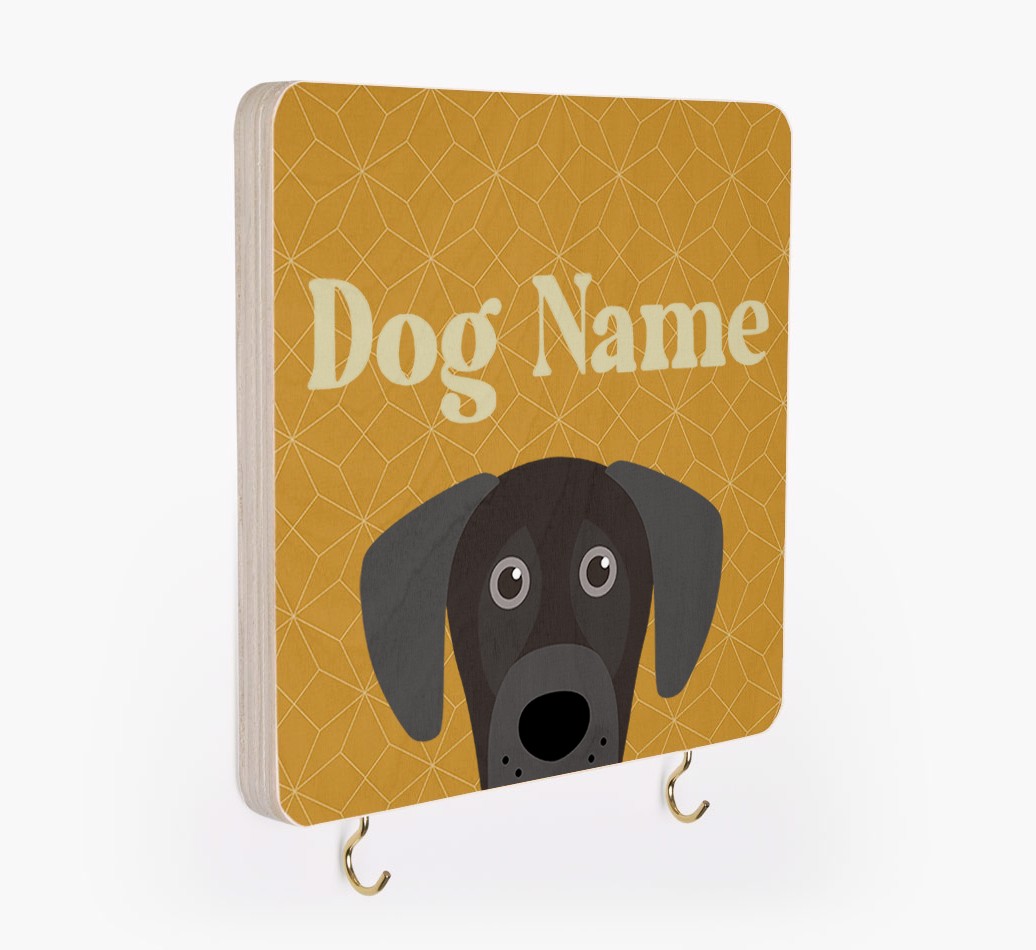 'Geometric Pattern' - Personalized {breedFullName} Lead & Collar Hanger