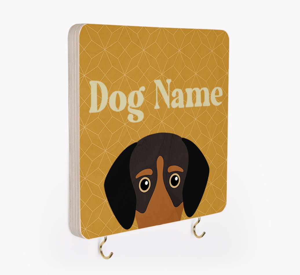 'Geometric Pattern' - Personalized {breedFullName} Lead & Collar Hanger