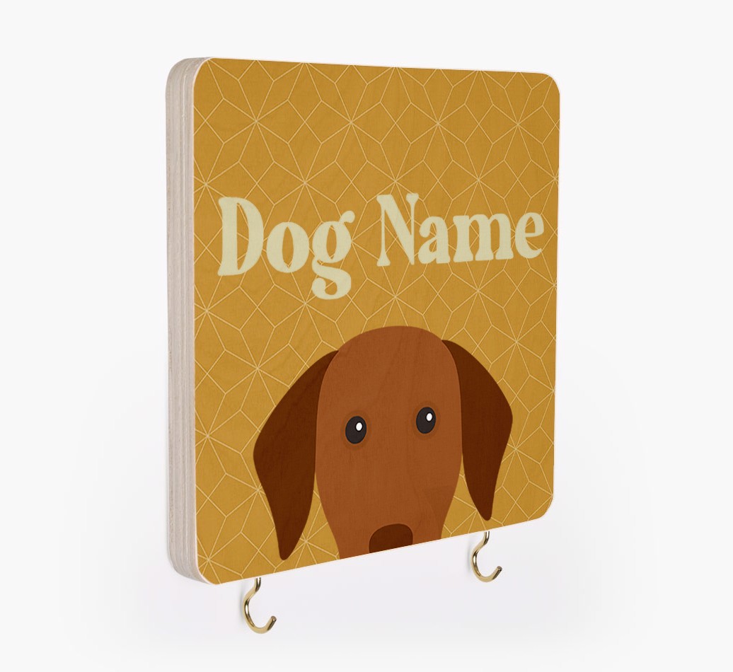 'Geometric Pattern' - Personalized {breedFullName} Lead & Collar Hanger