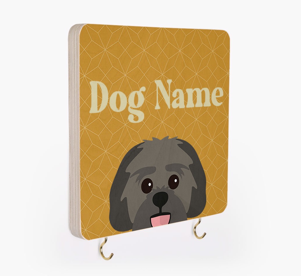 'Geometric Pattern' - Personalized {breedFullName} Lead & Collar Hanger