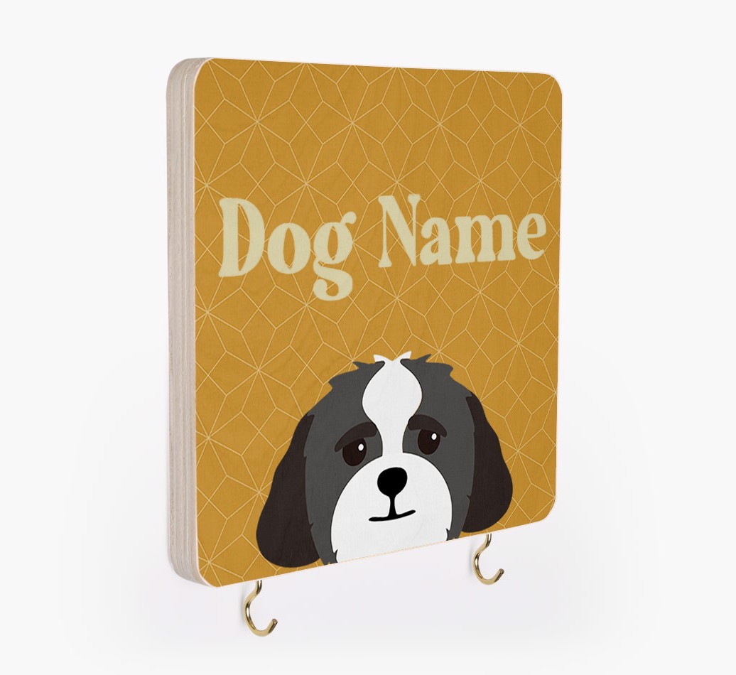 'Geometric Pattern' - Personalized {breedFullName} Lead & Collar Hanger