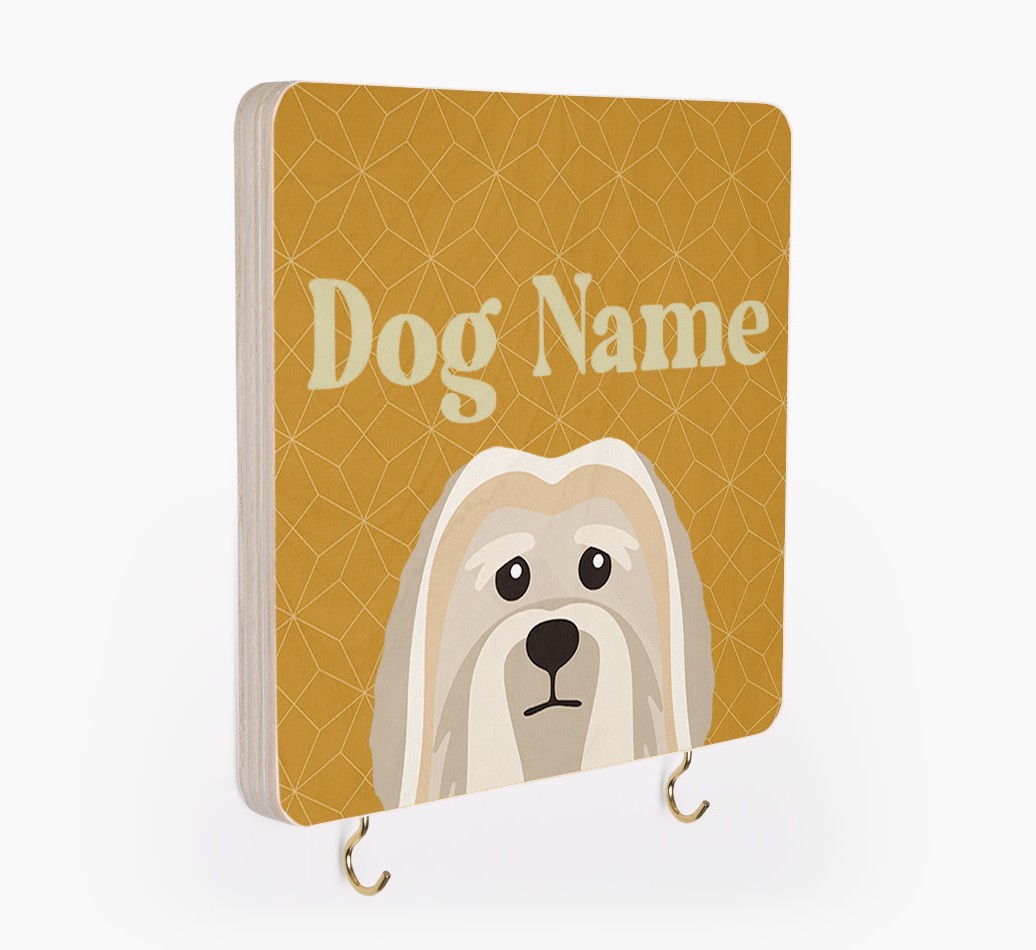 'Geometric Pattern' - Personalized {breedFullName} Lead & Collar Hanger
