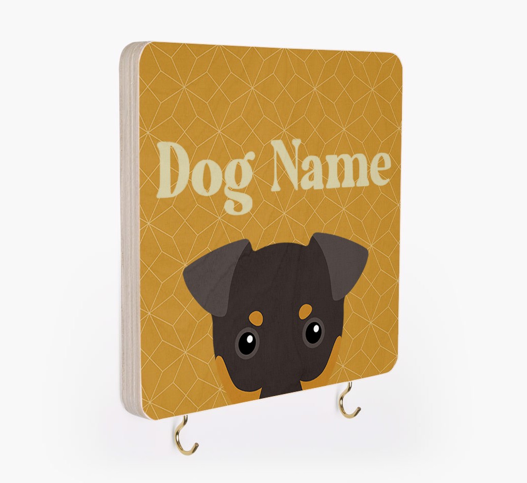 'Geometric Pattern' - Personalized {breedFullName} Lead & Collar Hanger