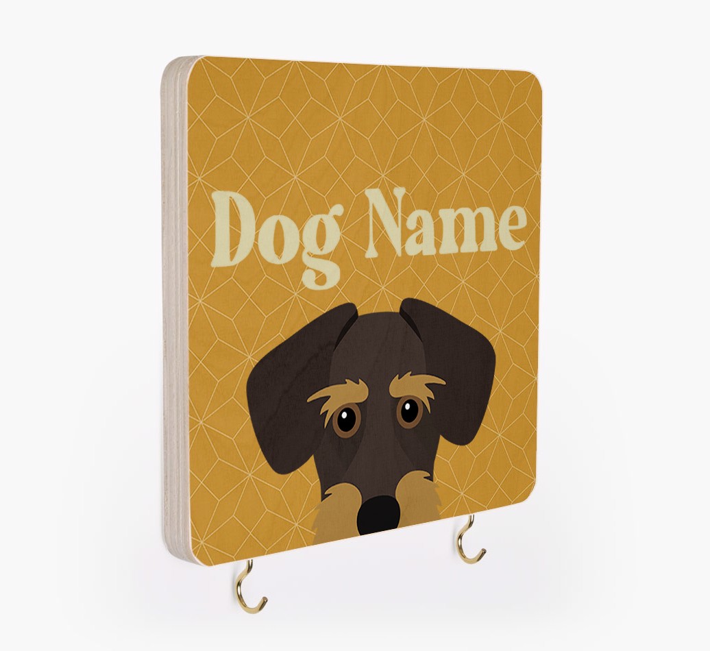 'Geometric Pattern' - Personalized {breedFullName} Lead & Collar Hanger