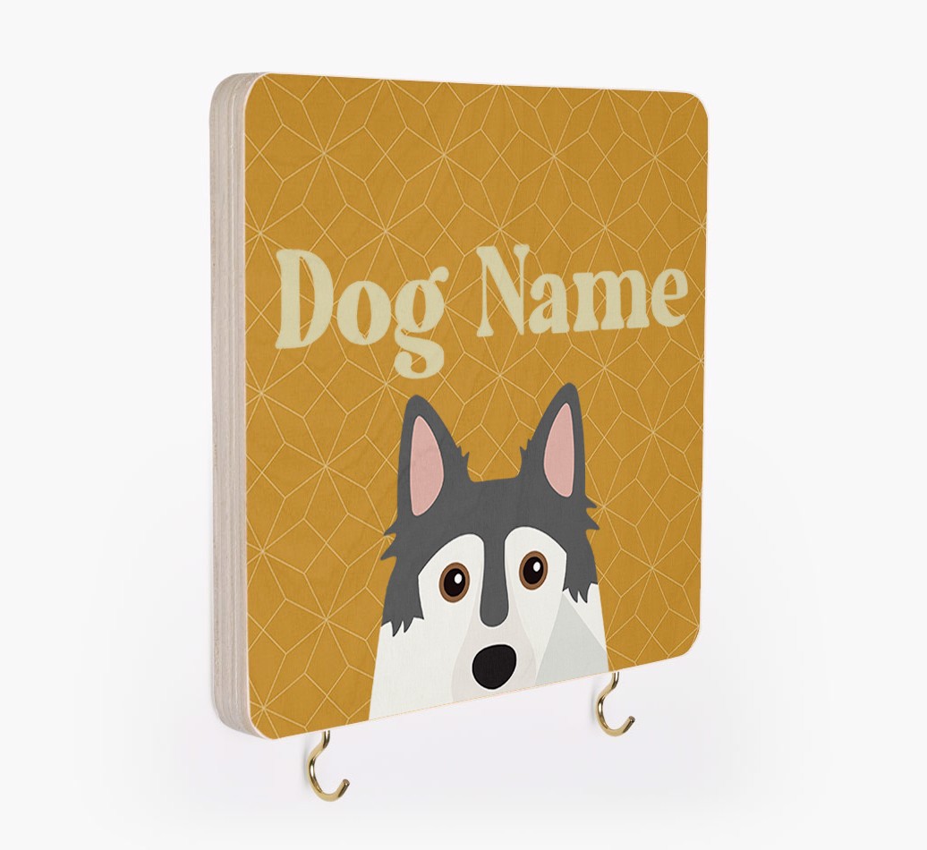 'Geometric Pattern' - Personalized {breedFullName} Lead & Collar Hanger