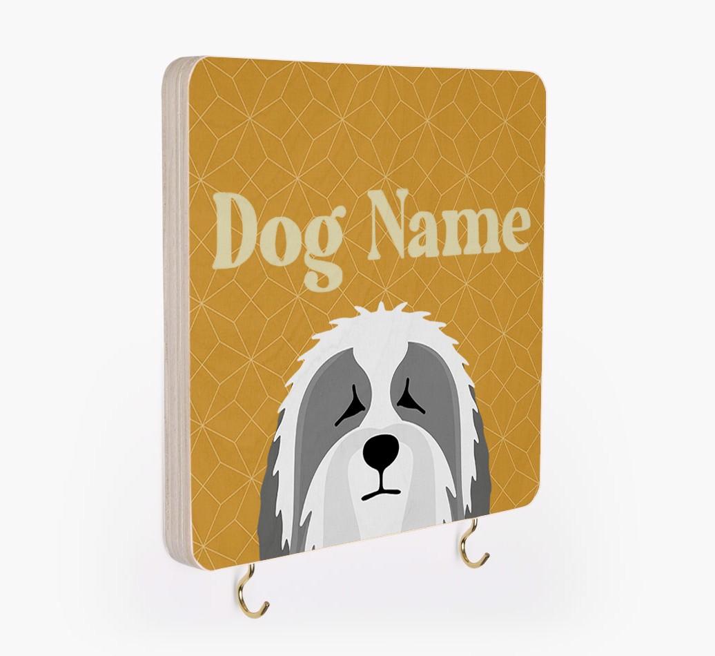 'Geometric Pattern' - Personalized {breedFullName} Lead & Collar Hanger