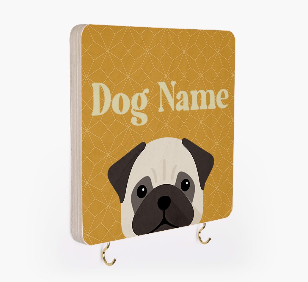 'Geometric Pattern' - Personalized {breedFullName} Lead & Collar Hanger