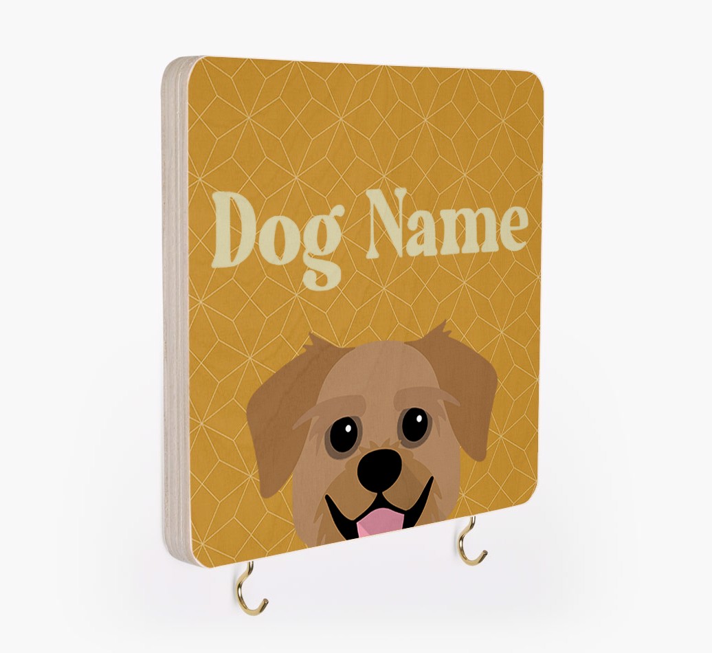 'Geometric Pattern' - Personalized {breedFullName} Lead & Collar Hanger