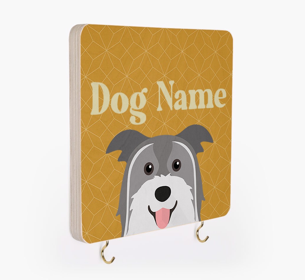 'Geometric Pattern' - Personalized {breedFullName} Lead & Collar Hanger