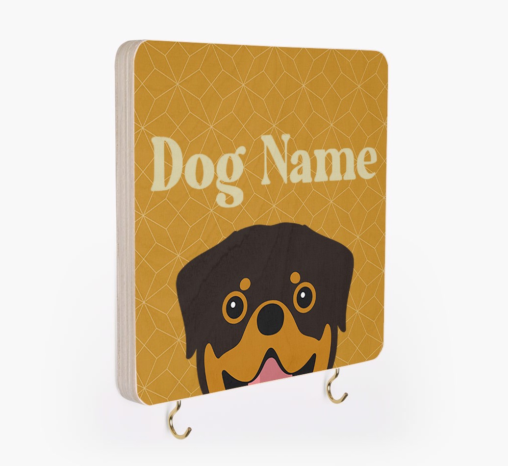 'Geometric Pattern' - Personalized {breedFullName} Lead & Collar Hanger
