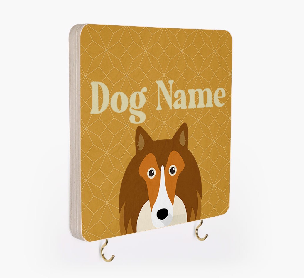 'Geometric Pattern' - Personalized {breedFullName} Lead & Collar Hanger