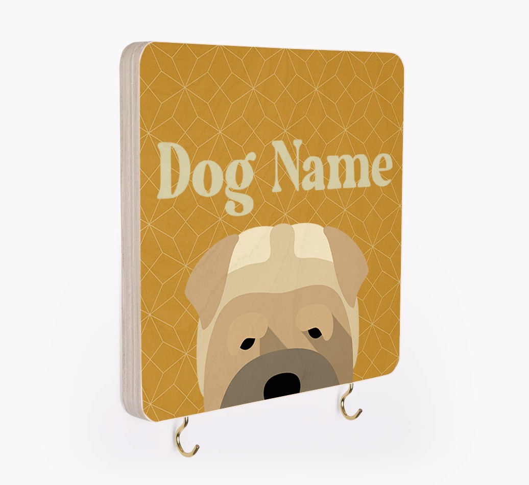 'Geometric Pattern' - Personalized {breedFullName} Lead & Collar Hanger