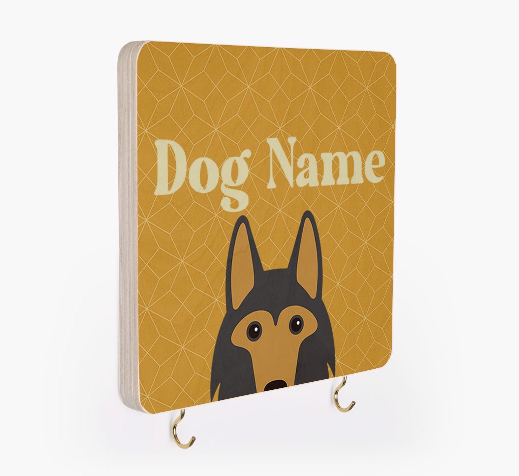 'Geometric Pattern' - Personalized {breedFullName} Lead & Collar Hanger